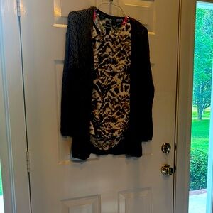 INC International Concepts Green and White Cardigan Sweater Set